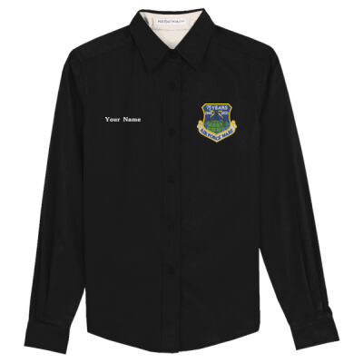 AFMARS 75th Anniversary Logo - Women's Long Button Down Shirt Thumbnail